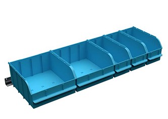 Bin Set for Adjustable Shelving, (3) 6”, (2) 12”