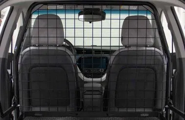 a wire partition just behind the cab area of a Chevy Bolt